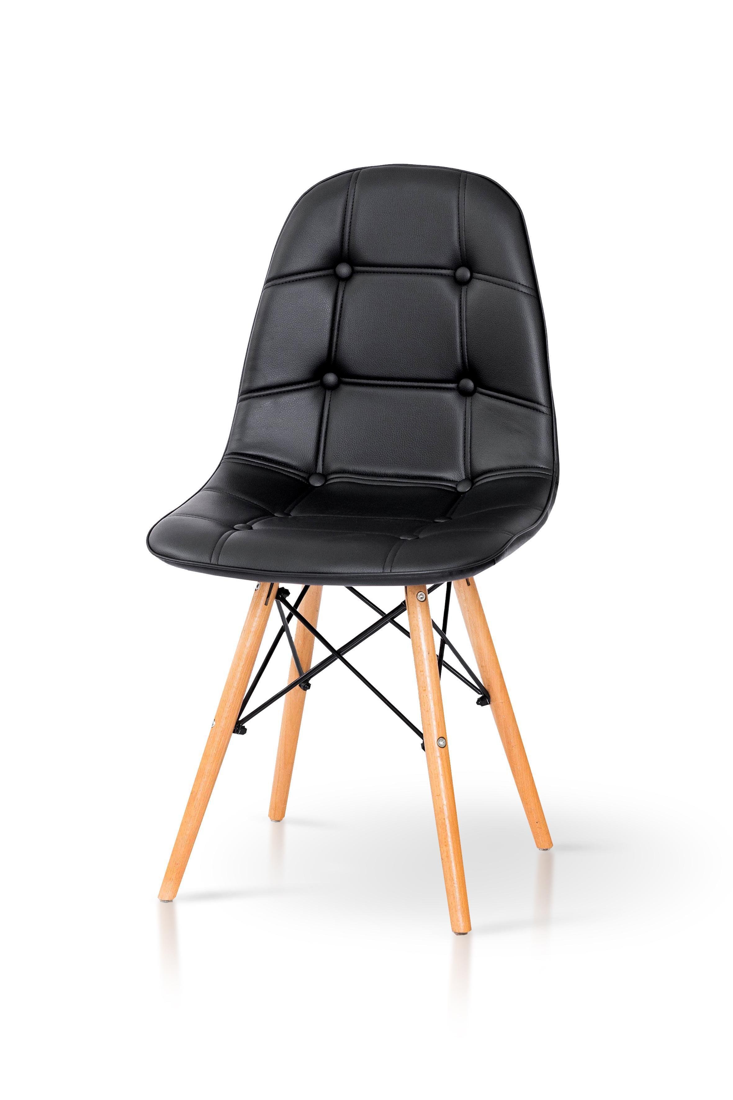 Стілець для кухні та вітальні Джастін Justin шкірзам 460х840х500 мм Чорний (GAА0050651) - фото 1 Стілець для кухні та вітальні Джастін Justin шкірзам 460х840х500 мм Чорний (GAА0050651) - фото 1