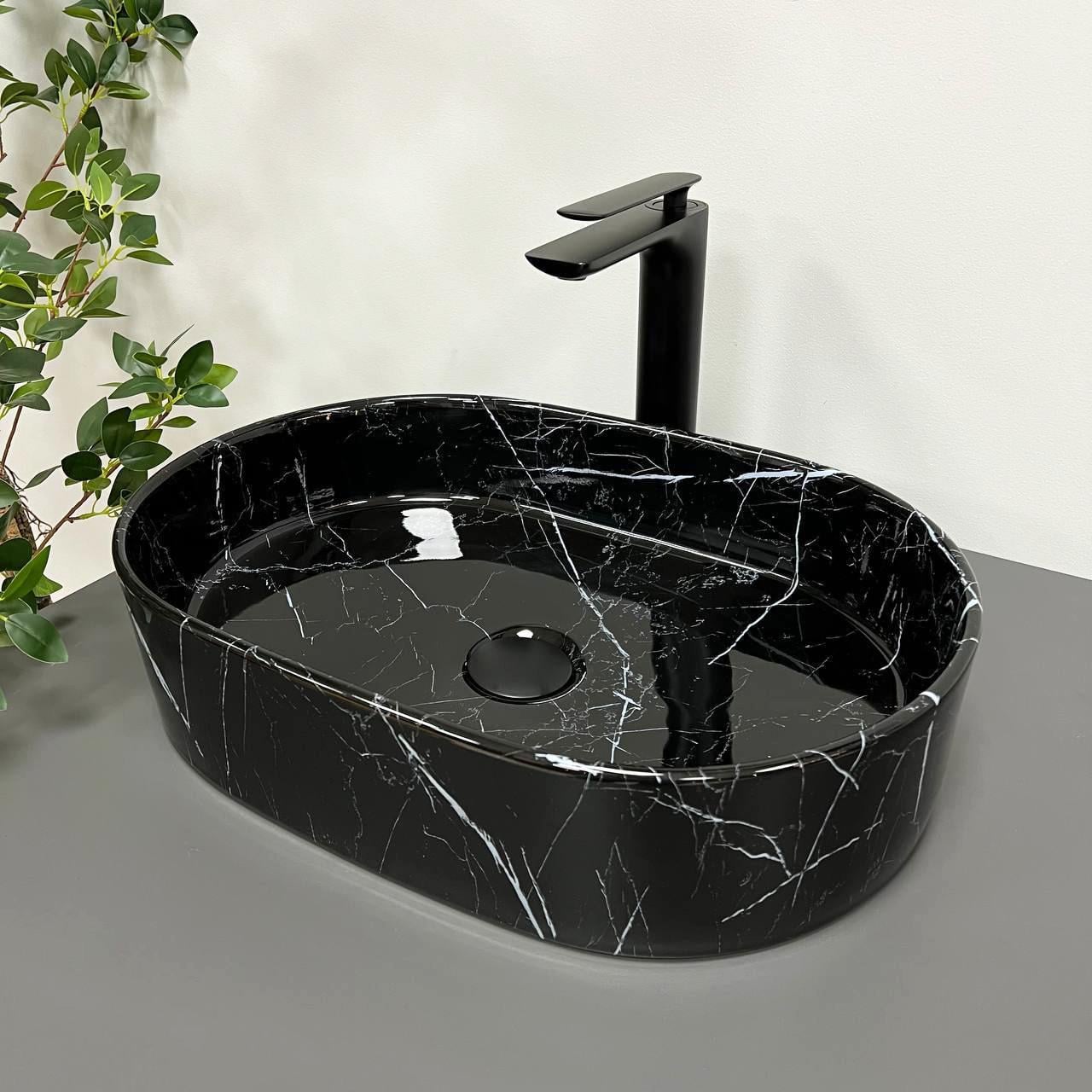 Умывальник накладной VBI VERONA 50 Black Marmo Glossy (2808389689)