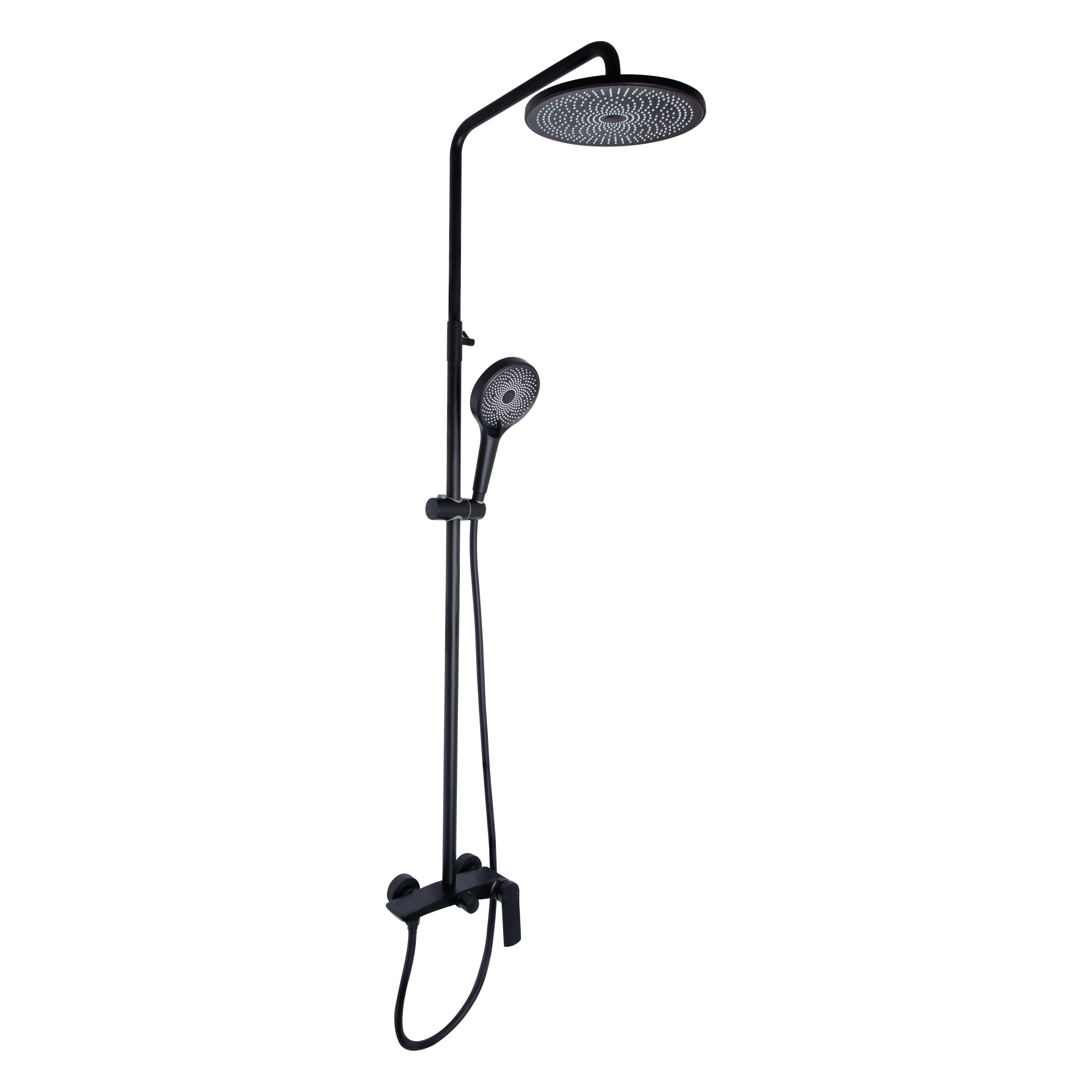 Душевая система для душа Qtap Slavonice QTSLA110BLM45914 на два потребителя Black matt (SD00052038)