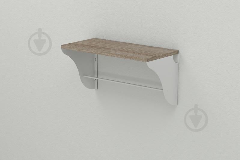 Полка настенная Ferrum-decor Комфи 260x700x240 металл Белый ДСП Сонома Трюфель 16 мм (KOM0054)