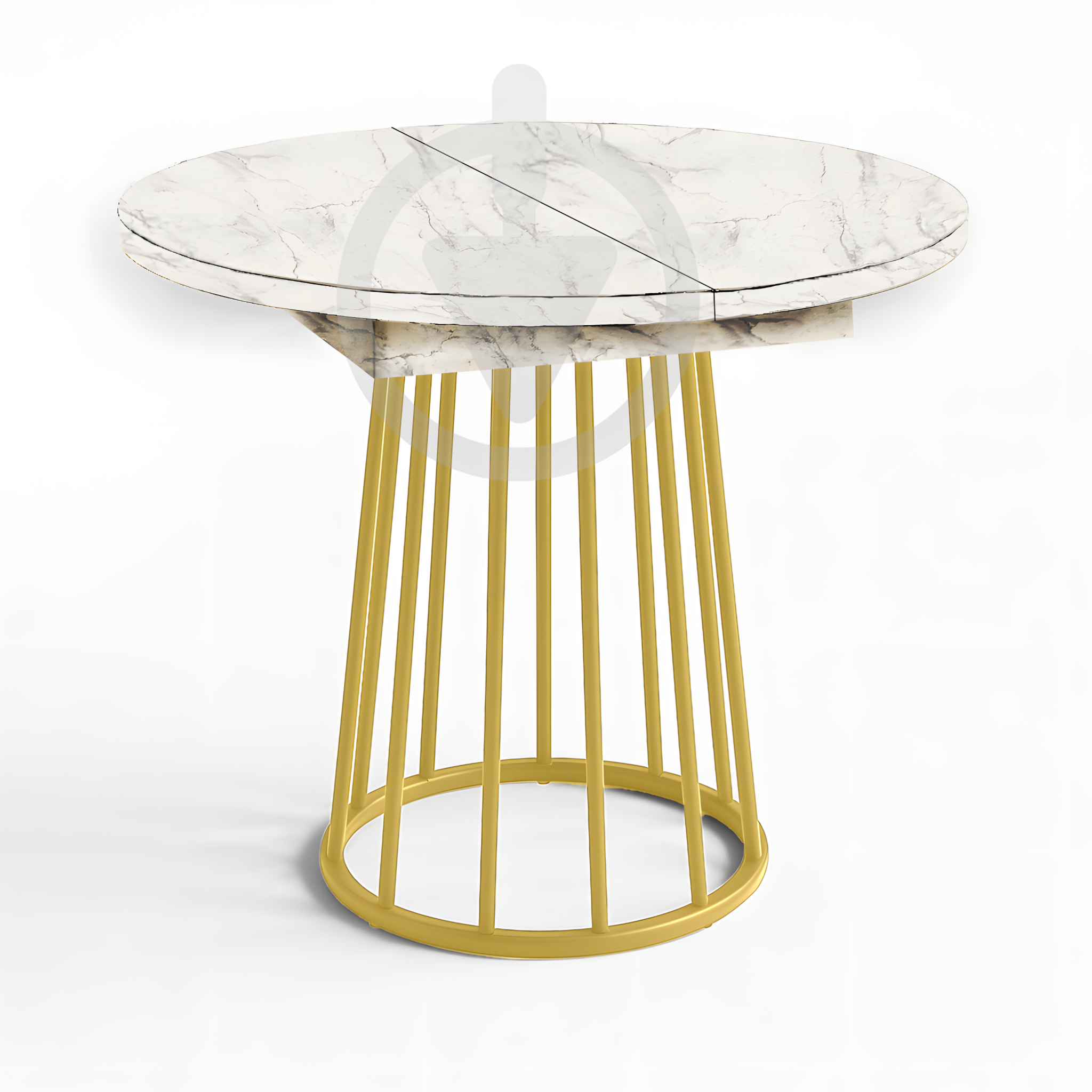 Стол кухонный раскладной RoMax Elegant Slide 80x80/110x80 см Loft Мрамор Кристалл/Золотой - фото 1