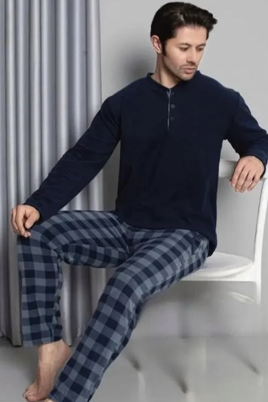 Пижама мужская флисовая SNC Collection 3448k 6XL Синий (29365704)