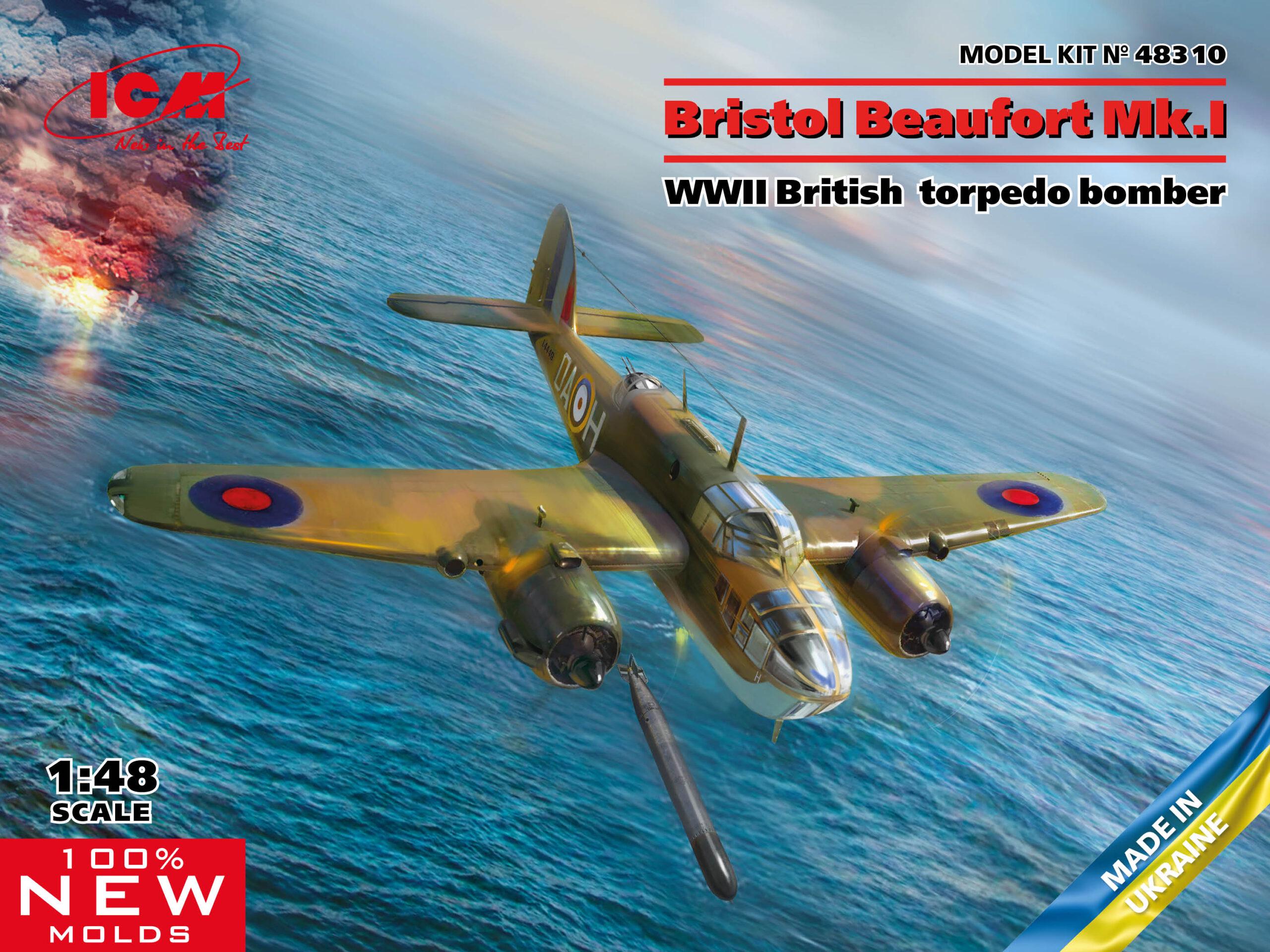 Сборная модель ICM Bristol Beaufort Mk.I британский торпедоносец-бомбардировщик 2 Мировой Войны (48310) - фото 2