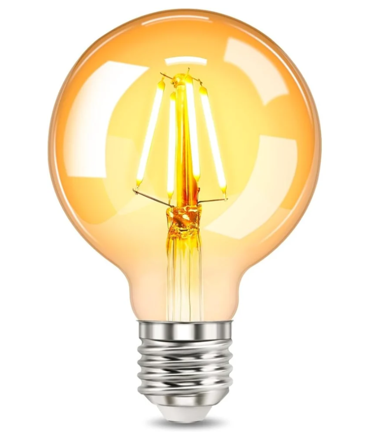 Лампочка G80 светодиодная винтажная E27/4 Вт Теплый белый (2899604076)