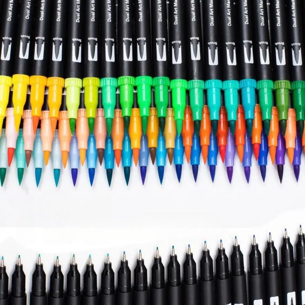 Набор двухсторонних акварельных маркеров с кисточкой для рисования скетчинга 120 шт. (120.1480) - фото 5 Набор двухсторонних акварельных маркеров с кисточкой для рисования скетчинга 120 шт. (120.1480) - фото 5