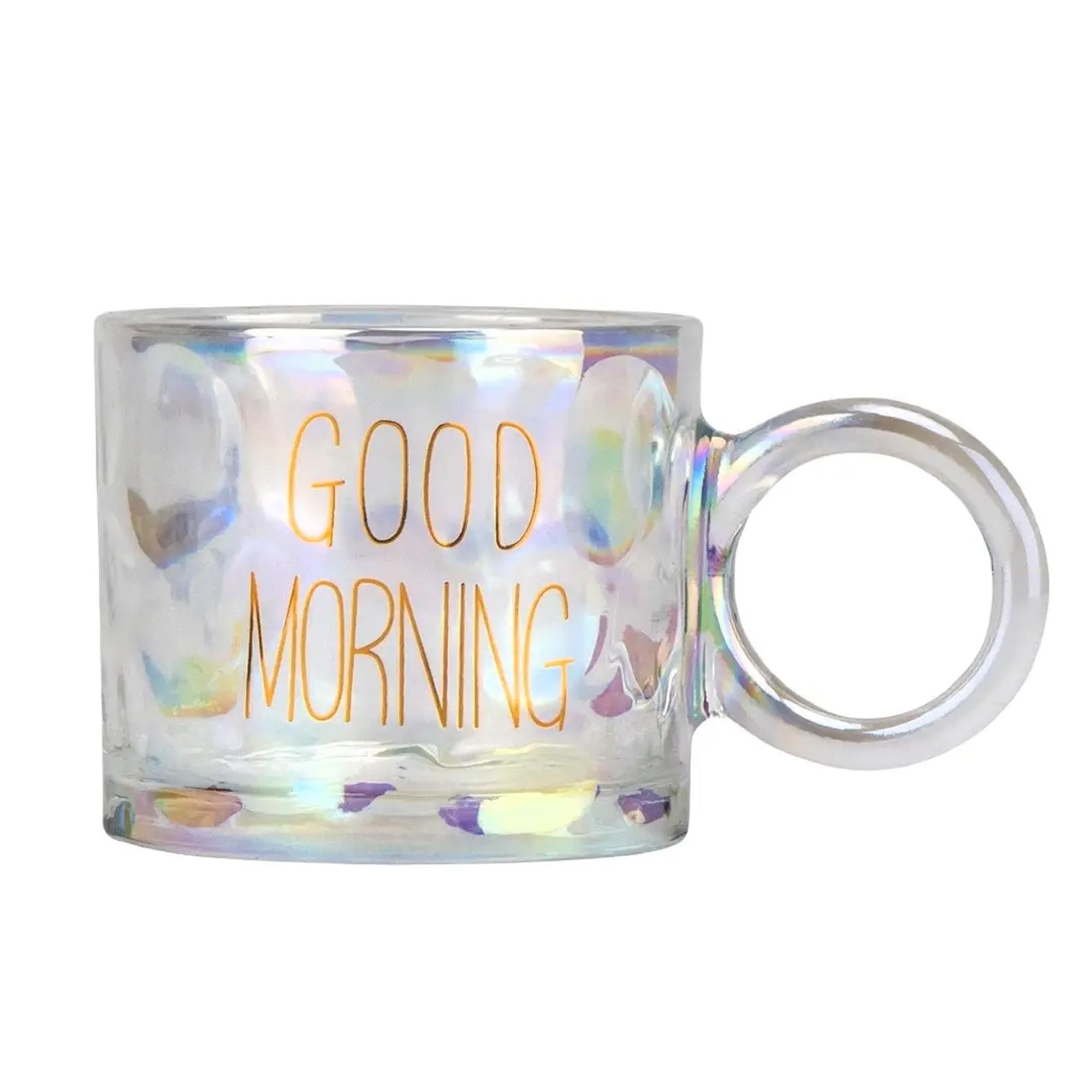 Чашка стеклянная с перламутровым бликом 300 мл