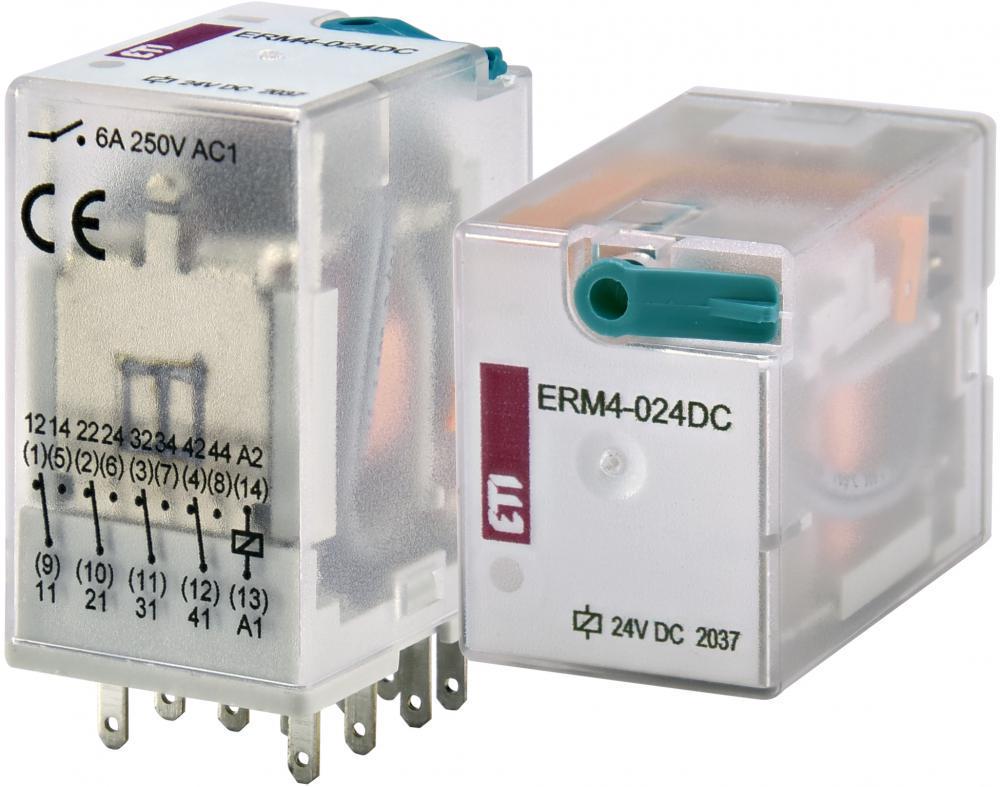 Реле проміжне ETI ERM4-024DC 6A 4к 24V DC ERM4 (2473006)