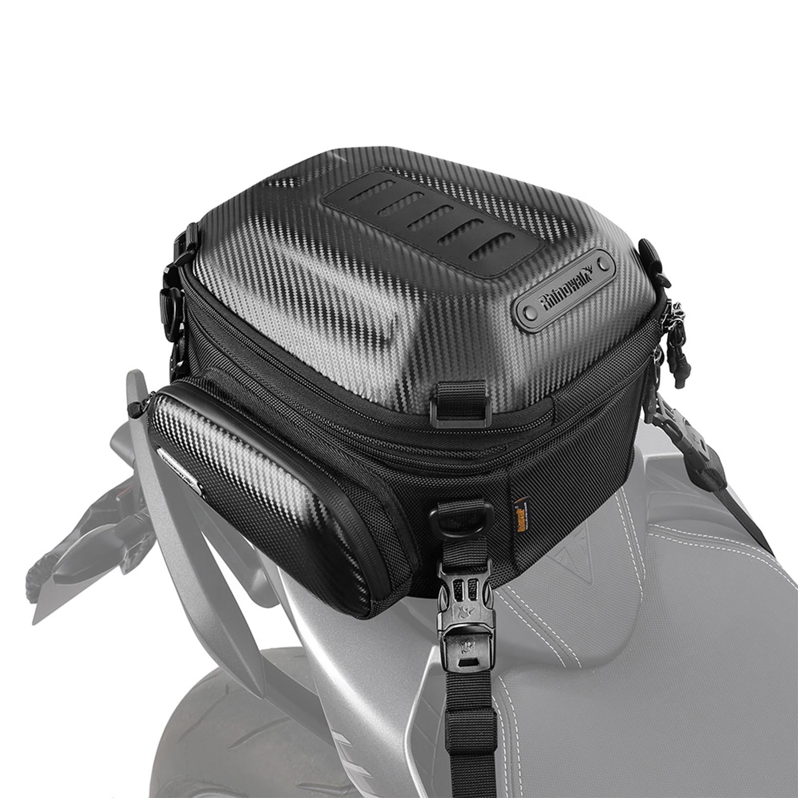 Мотосумка на заднее сиденье Rhinowalk MTR4001 твердый корпус EVA 12-18 л Черный/Карбон (RWK-MTR4001-7388)
