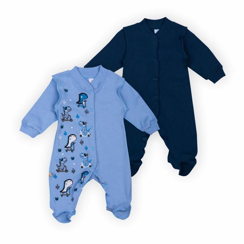 Комплект комбинезонов детский для мальчика Gabbi KB-24-3 56 см 2 шт. Голубой/Темно-синий (13936)