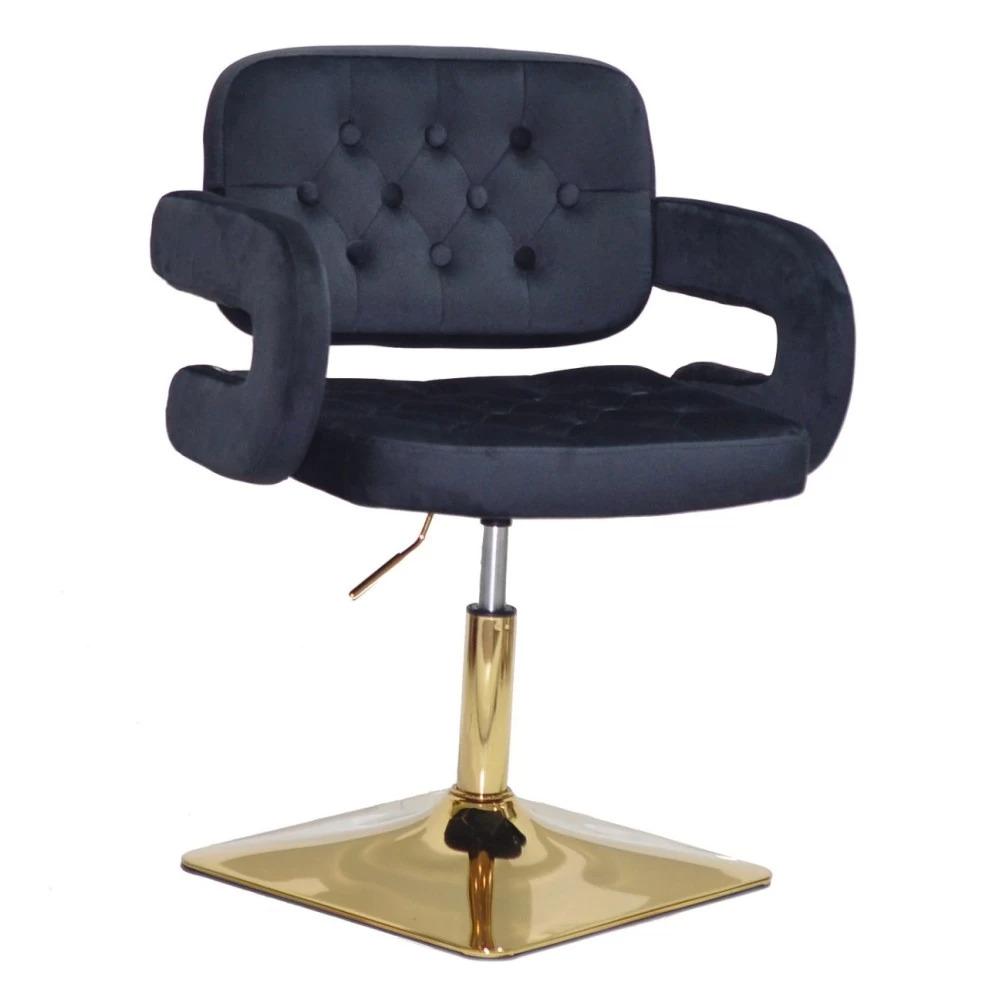 Стул FANCY SQ LIFT GOLD бархат Черный (900514)