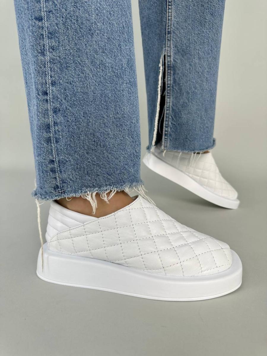 Лоферы женские кожаные р. 36 Белый (8536/36)