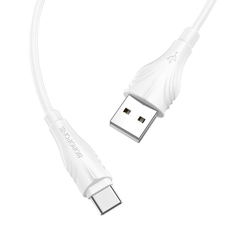 Дата кабель Borofone BX18 Optimal USB to Type-C 2 м White - фото 3 Дата кабель Borofone BX18 Optimal USB to Type-C 2 м White - фото 3