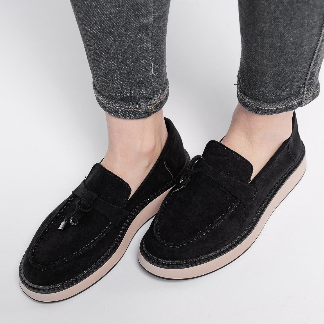 Лоферы женские Fashion Isolde 3897 р. 38 24,5 см Черный (10429204)