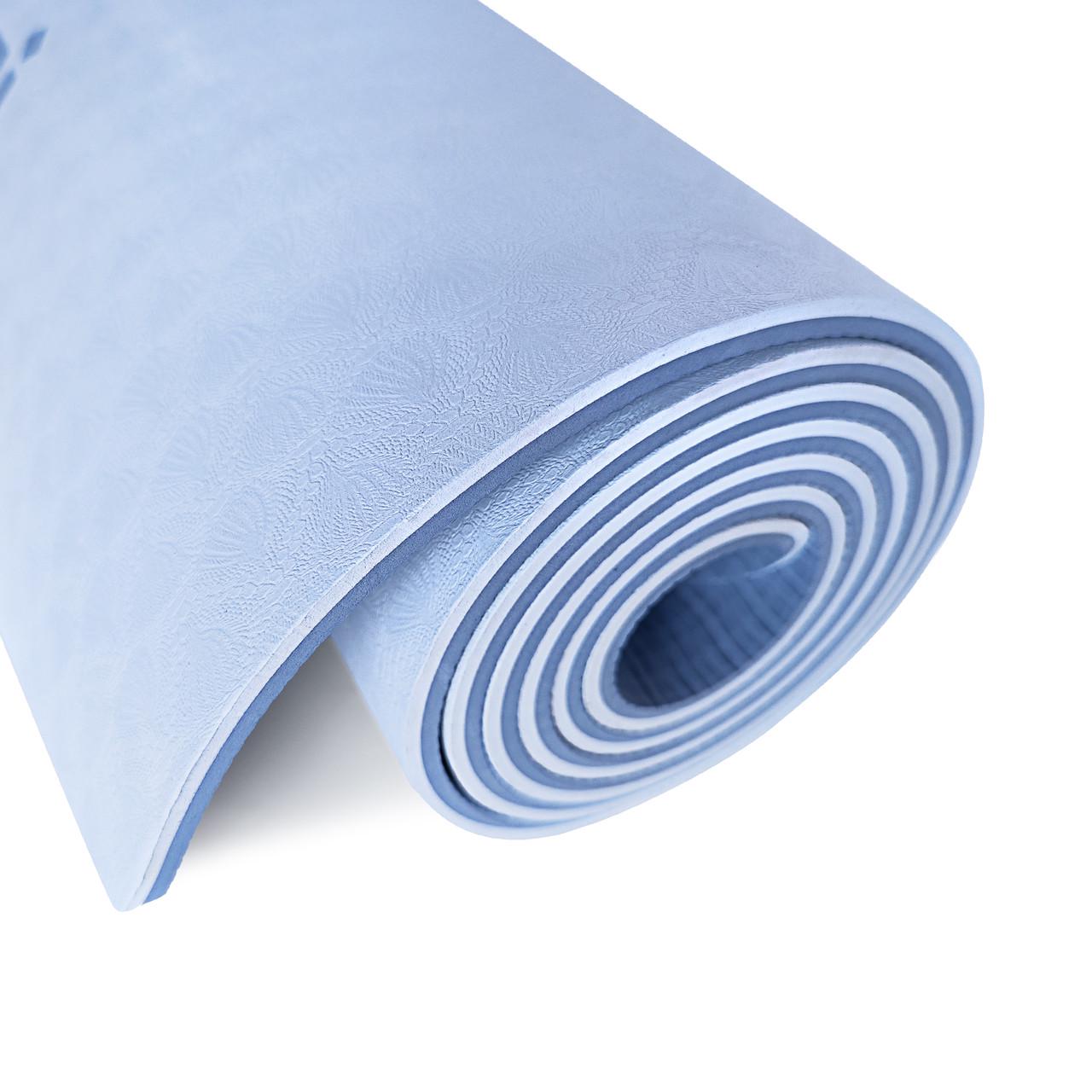 Коврик для фитнеса и йоги Gemini Pro GE-6DBGY TPE/TC 6 мм (14729318) - фото 2