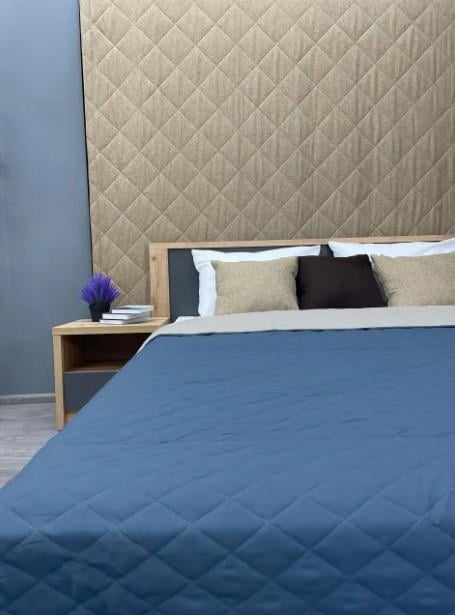 Покривало декоративне двостороннє Decorator Ultra Sonic Microfiber 140х215 см Синій/Бежевий (85-004) - фото 3