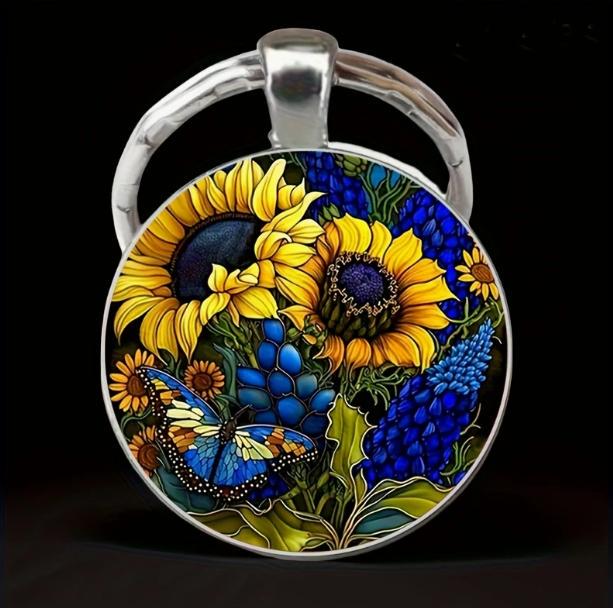 Брелок для ключей Подсолнечник 3х6 см (EG0039)