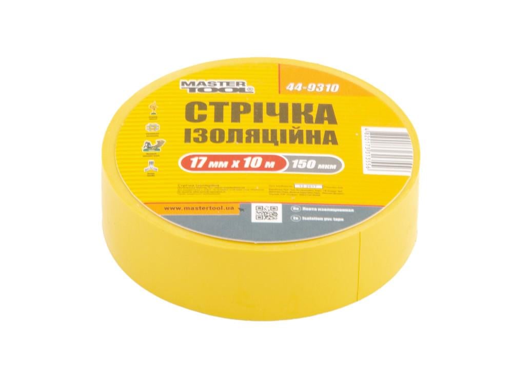 Изоляционная лента MasterTool 17ммх10м 10 шт. Желтый (44-9310)