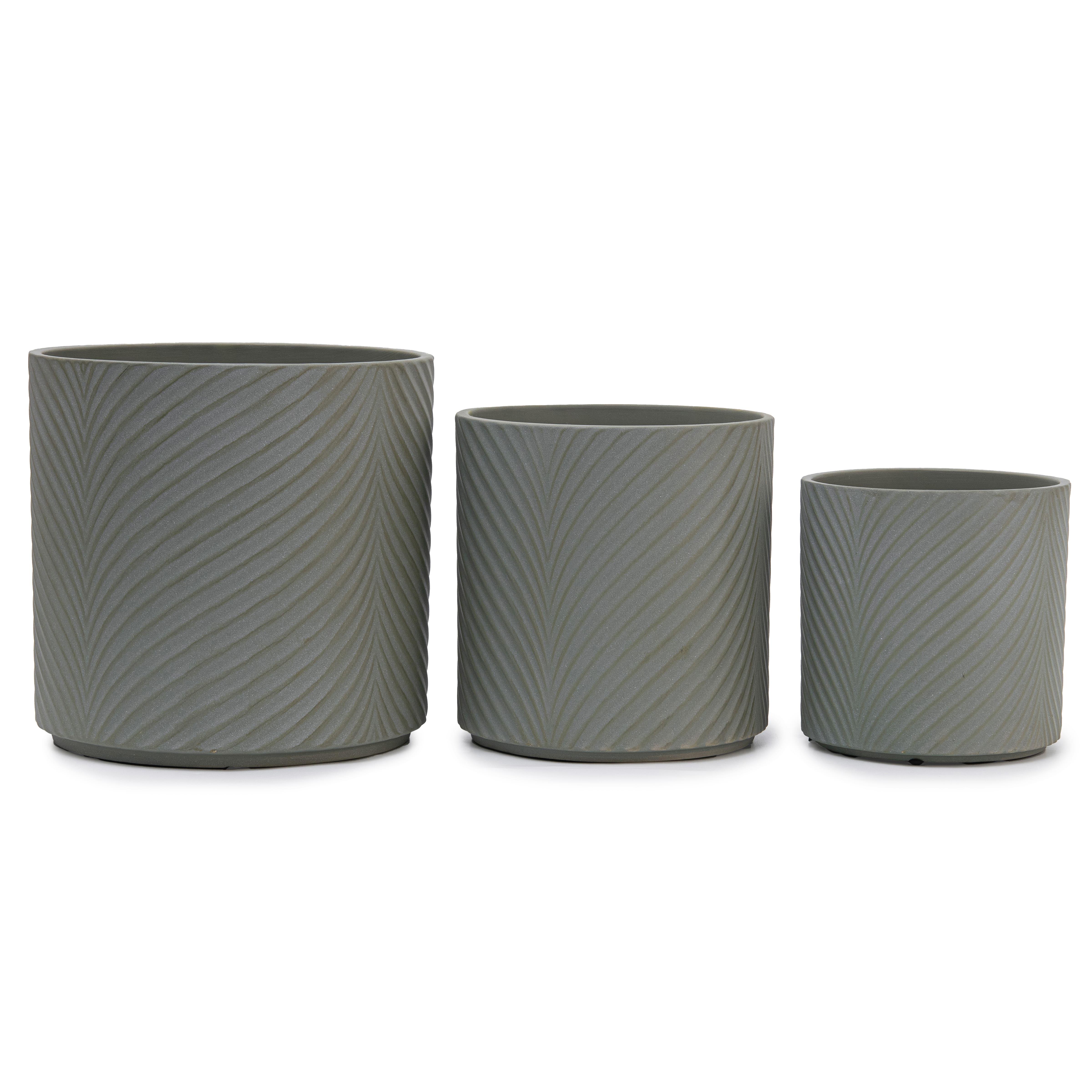 Набор кашпо для цветов керамические elemi Листок круглый 1,3 л/2,3 л/4,5 л Темно-зеленый (УТ-00094682) - фото 1 Набор кашпо для цветов керамические elemi Листок круглый 1,3 л/2,3 л/4,5 л Темно-зеленый (УТ-00094682) - фото 1