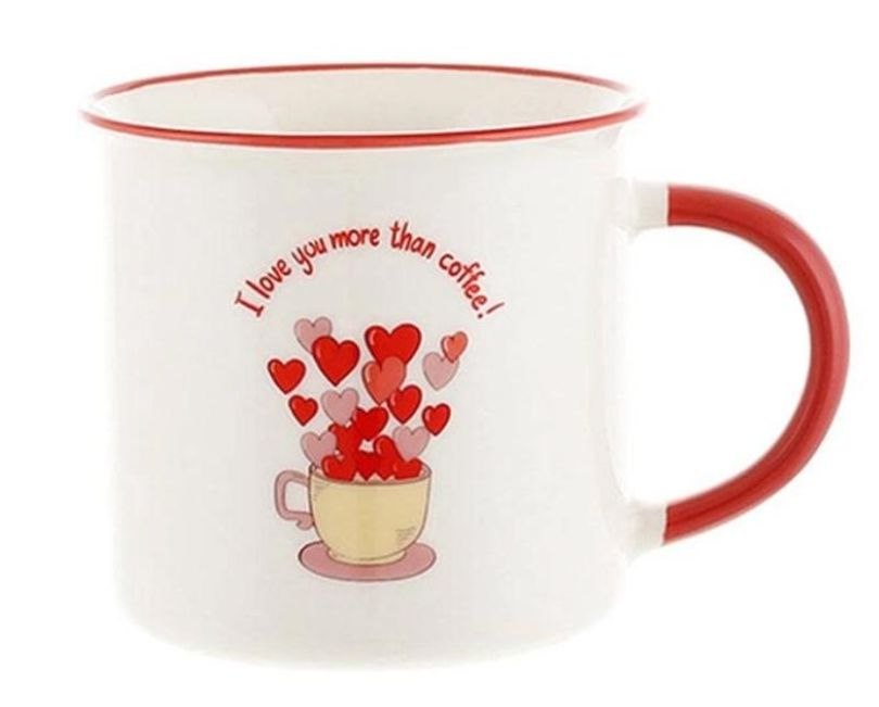 Чашка фарфорова Люблю тебя больше чем кофе без упаковки 350 мл