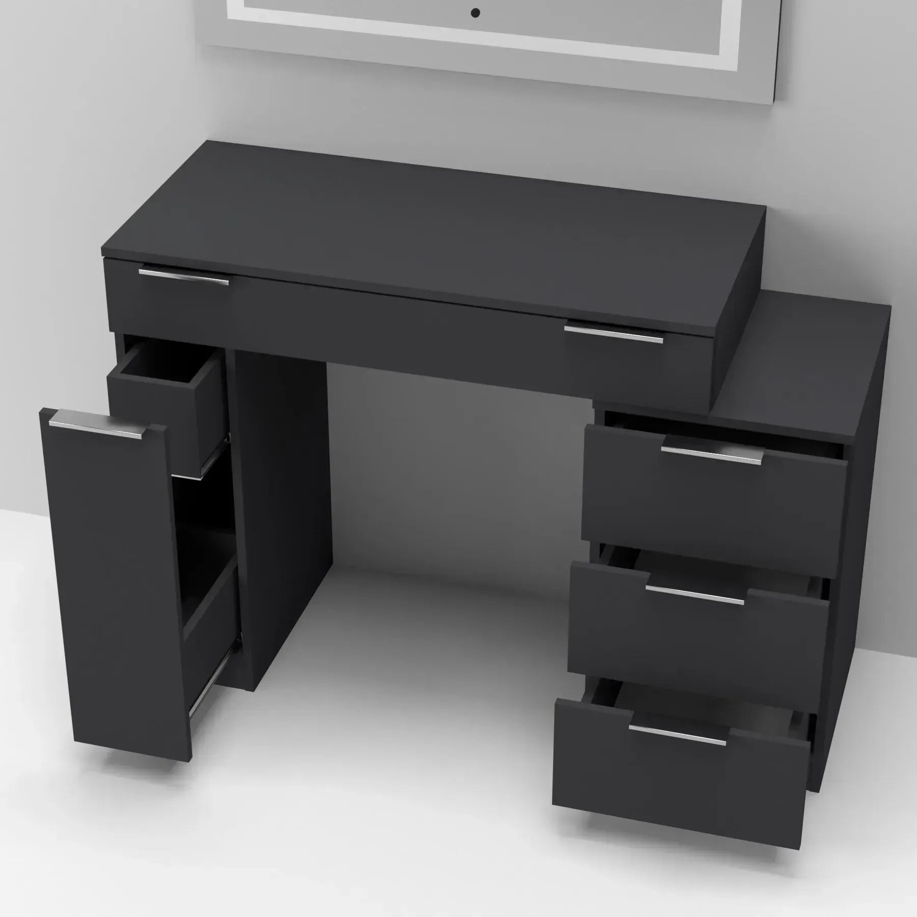 Стіл-трюмо туалетний Kontinent Krystal 1200х452х847 мм Антрацит (59321122) - фото 4 Стіл-трюмо туалетний Kontinent Krystal 1200х452х847 мм Антрацит (59321122) - фото 4