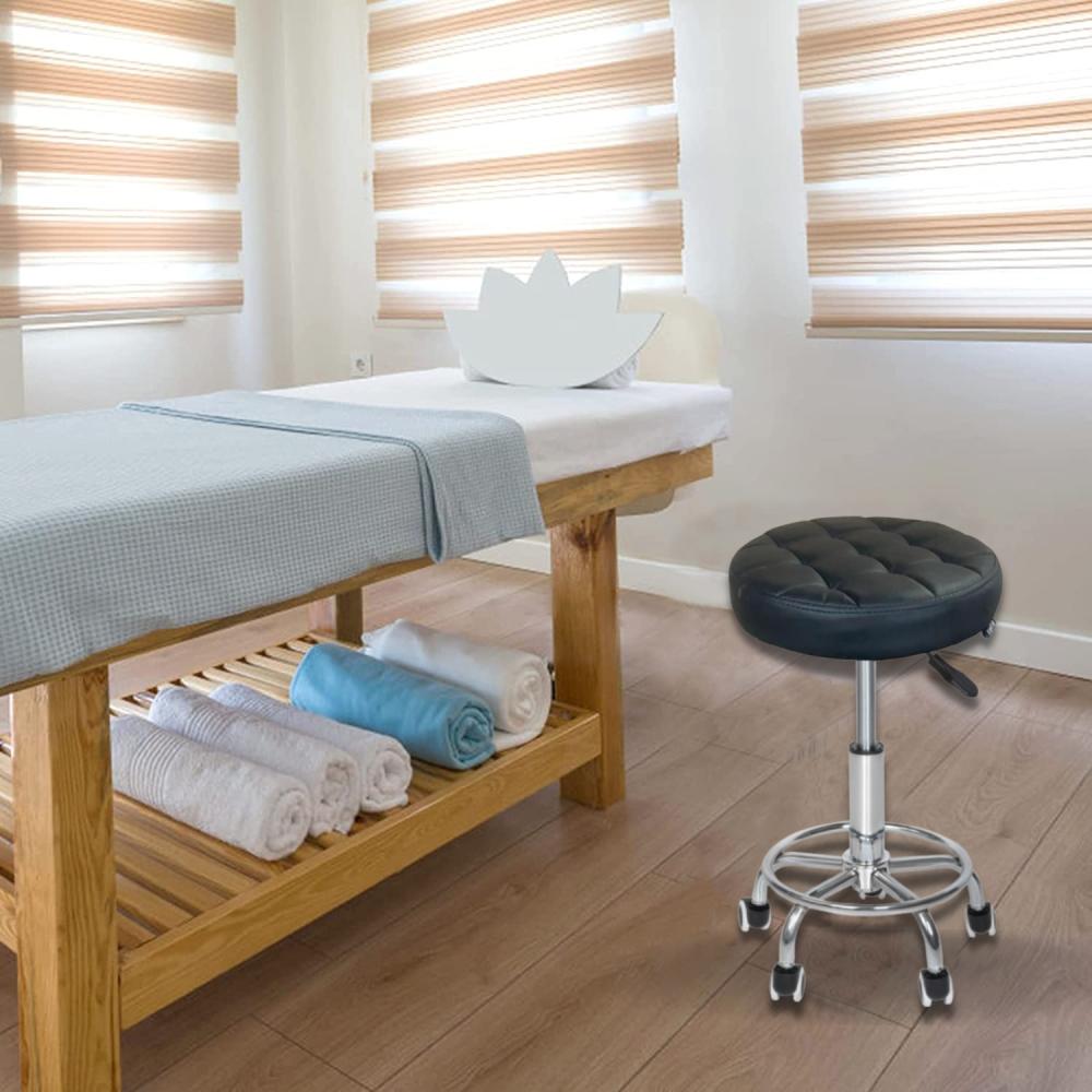 Кресло-табурет на колесах Bonro B-496 круглое из экокожи до 120 кг Черный (132-76-42300109) - фото 10 Кресло-табурет на колесах Bonro B-496 круглое из экокожи до 120 кг Черный (132-76-42300109) - фото 10