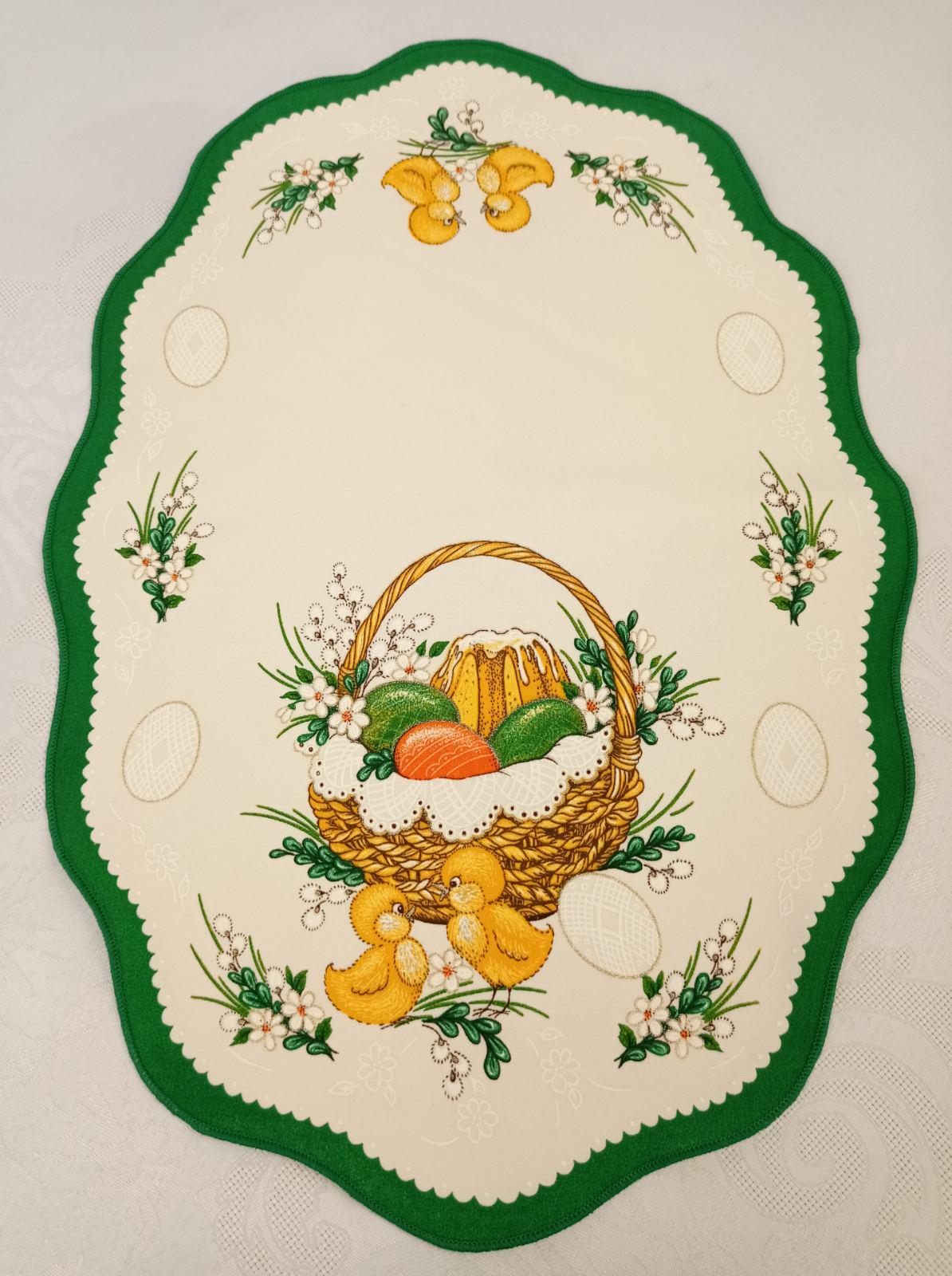 Салфетка пасхальная Print Easter Basket 35x45 см Green Cream (CN14582)
