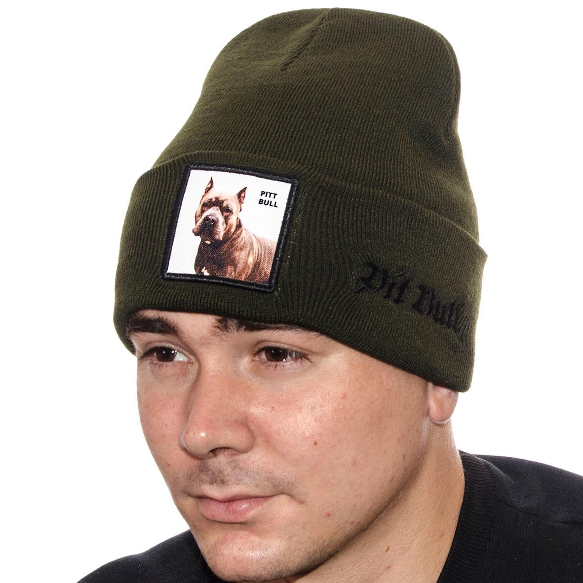 Шапка з шевроном універсальна Pitbull L21008 L р. р. 57-58 Хакі