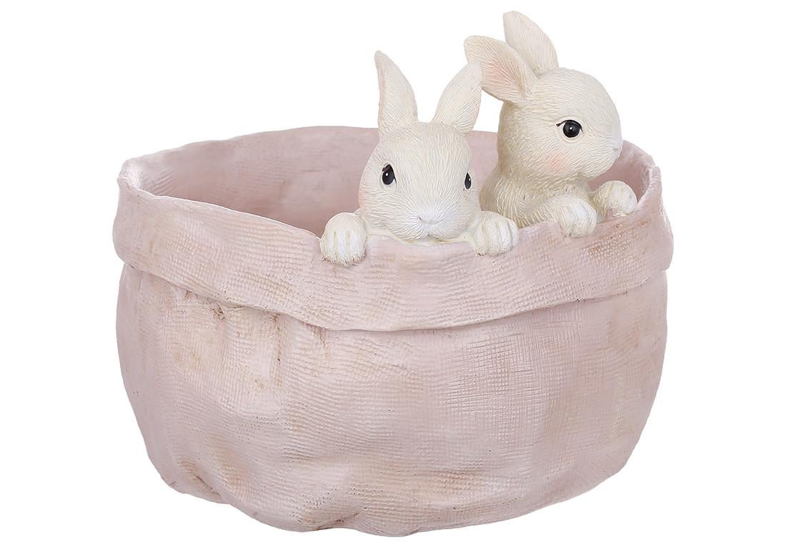 Кашпо декоративное BonaDi Корзина с зайчатами (838-553)