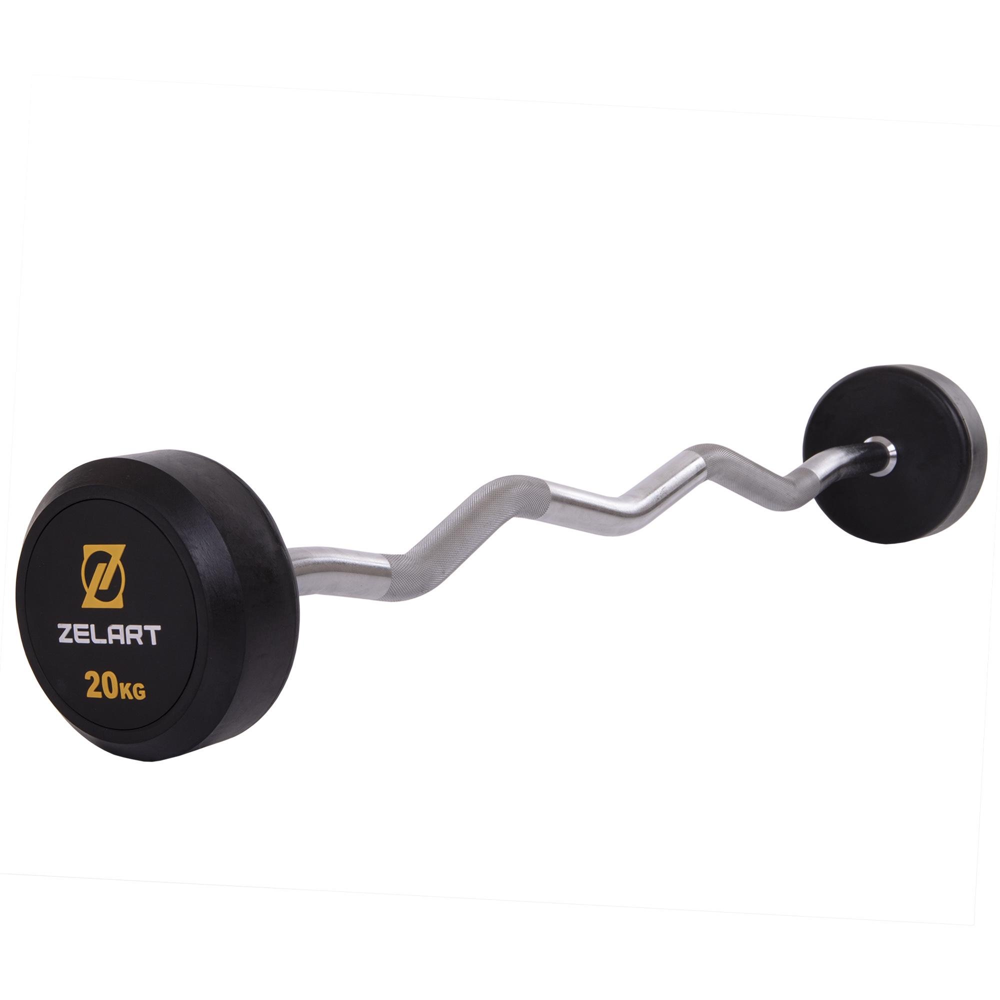 Штанга фиксированная обрезиненная Zelart Rubber Coated Barbell TA-2687-20 95 см 20 кг (DR002561)