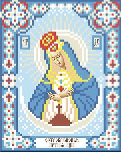 Вышивка бисером Остробрамская Икона Божией Матери 10x12 см (ТН-0616)