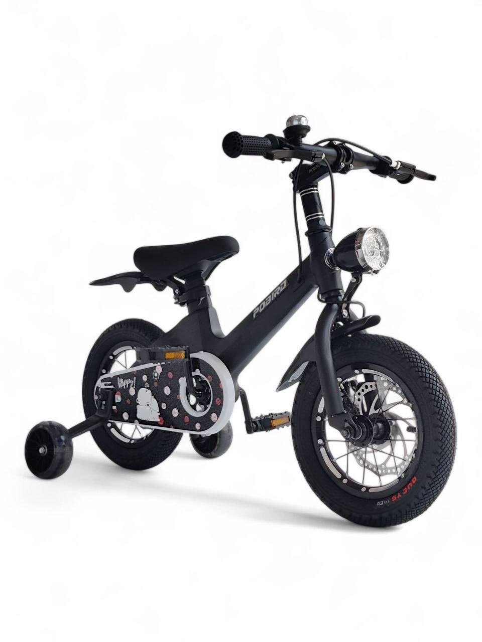 Детский велосипед двухколесный Pobird Magnesium 8890-12 с рамой и дополнительными колесами Черный (8890-12r-s3) - фото 1 Детский велосипед двухколесный Pobird Magnesium 8890-12 с рамой и дополнительными колесами Черный (8890-12r-s3) - фото 1