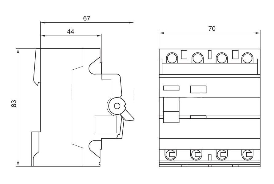 Дифференциальное реле УЗО Hager CD464J 4P 63A 30mA тип AC (3389) - фото 5