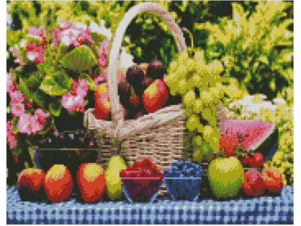 Алмазная мозаика по номерам Стратег Фруктовый натюрморт на холсте 50х40 см Разноцветный (150-98-FA40144)