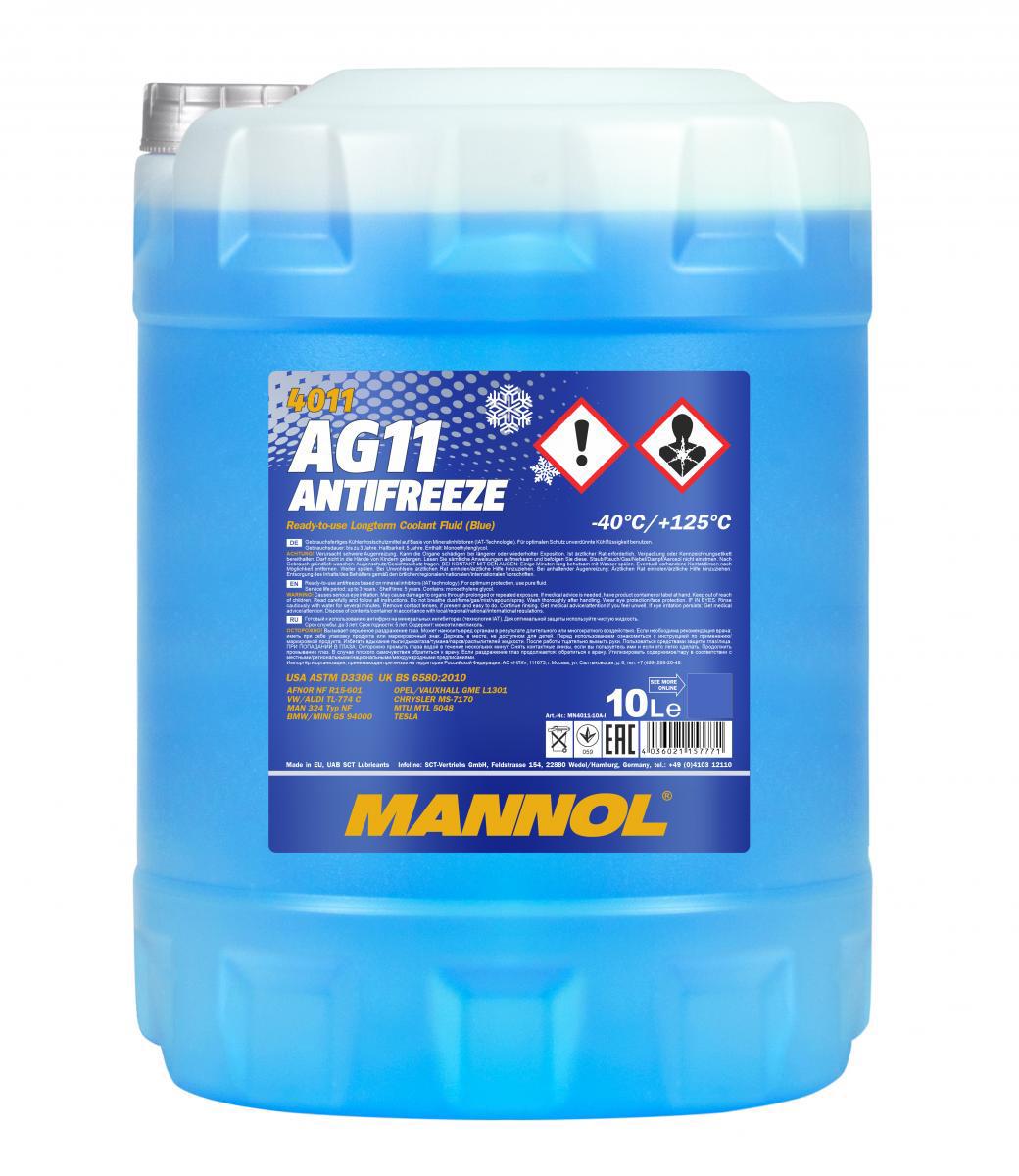 Антифриз Mannol 4011 Longterm Antifreeze AG11 -40°C готовий розчин 10 л Синій (MN4011-10)