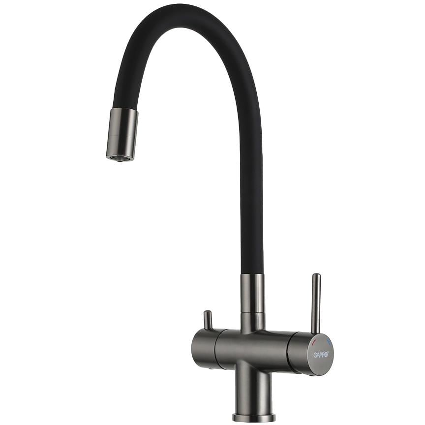Смеситель для кухни Gappo G4398-39 на две воды Черный (258164)