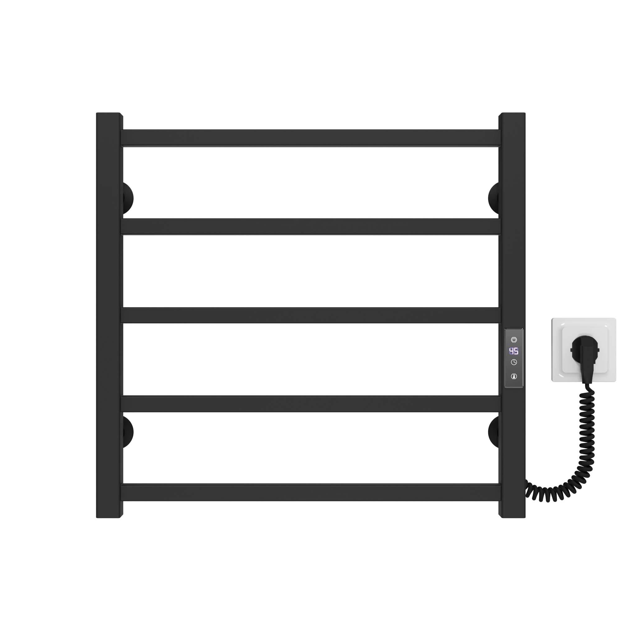Полотенцесушитель электрический Deffi Forest П5 JD04 правое подключение нержавеющая сталь 500х500 мм Черный (A.FR.50.50.5.EBR2)