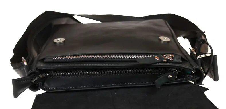 Сумка чоловіча Freeskin Space на плече шкіряна 25x21x4 см Чорний - фото 3 Сумка чоловіча Freeskin Space на плече шкіряна 25x21x4 см Чорний - фото 3