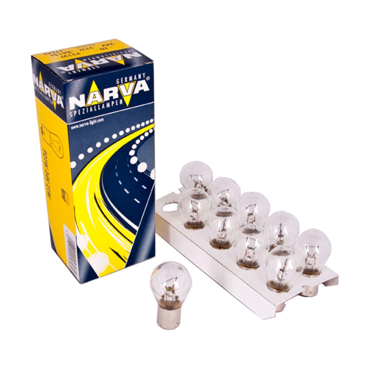 Автомобільна лампа розжарювання Narva P21W 24V 21W BA15s 10 шт. (2545)