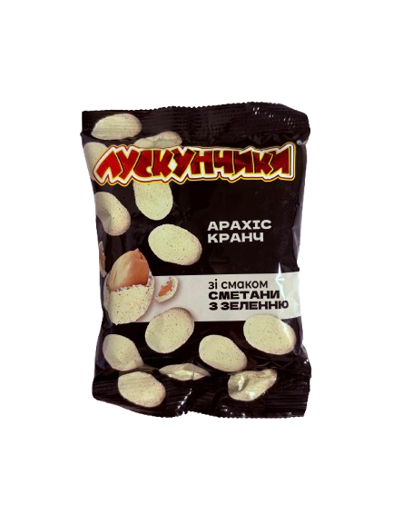 Арахіс Лускунчики "Сметана з зеленню" в хрусткій скоринці солоний м/у 60 г (28150527)