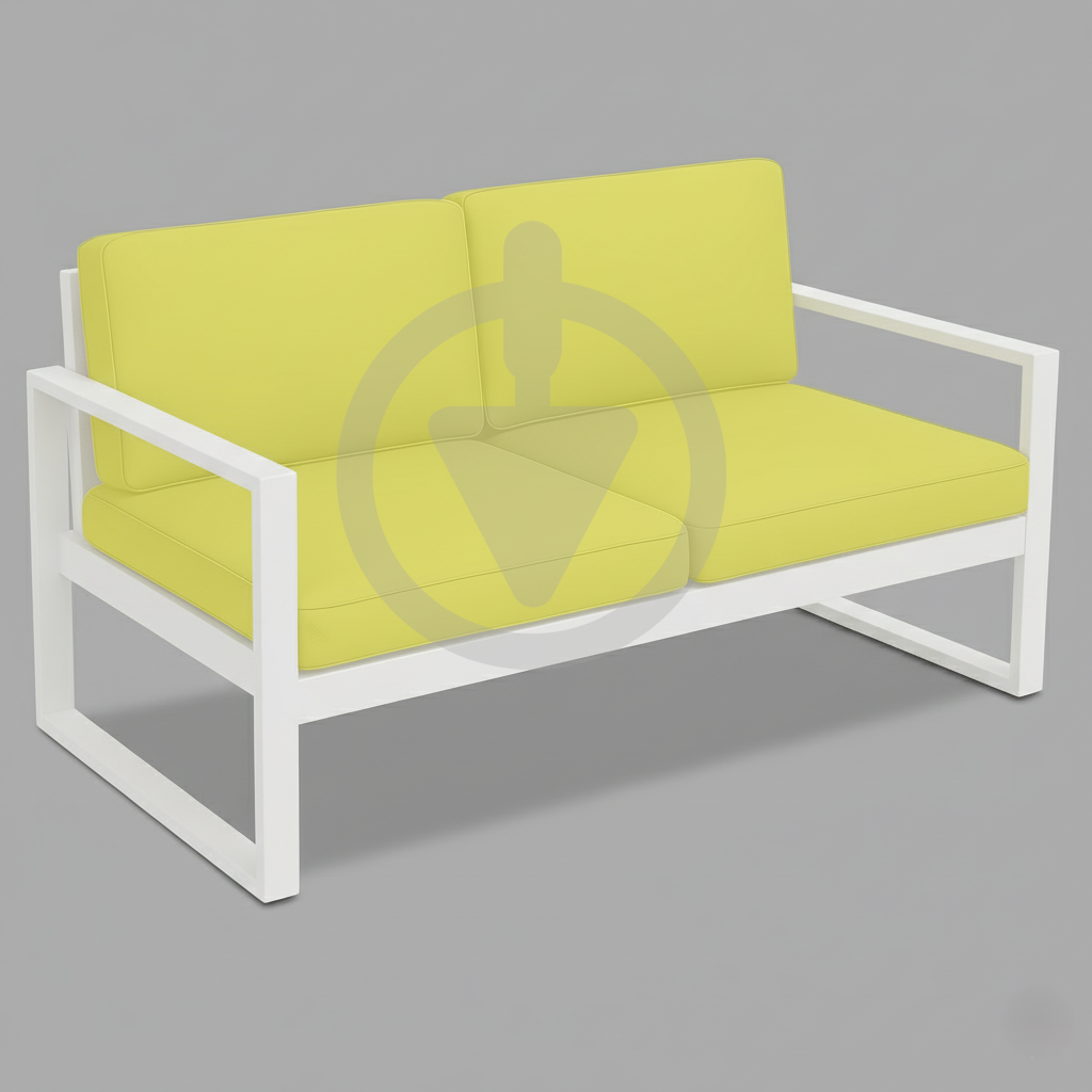 Диван металевий AVVS tech Бостон вуличний лофт з підлокітниками оксфорд 160 см Салатовий/Білий (30067117)