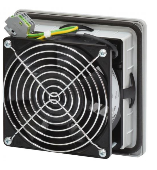 Вентилятор із фільтром ETI EF-150-67-230V 67 м3/год 230 В IP54 150x150x73 мм для шаф Сірий (1344011)