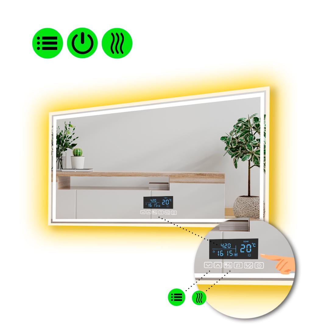 Зеркало с LED подсветкой Marita с Smart-блоком и подогревом 80x60 см (8994505)