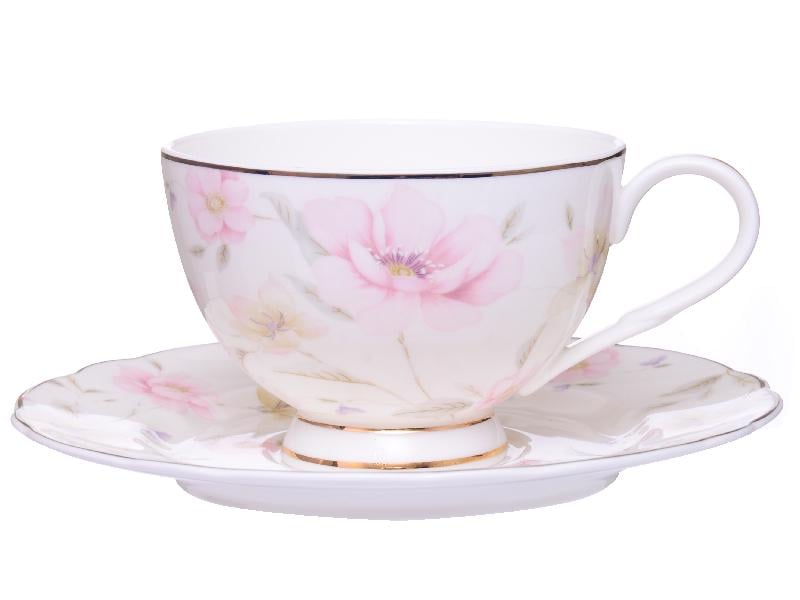 Чашка чайна Lefard Лаура порцелянова з блюдцем 200 мл (264-653)