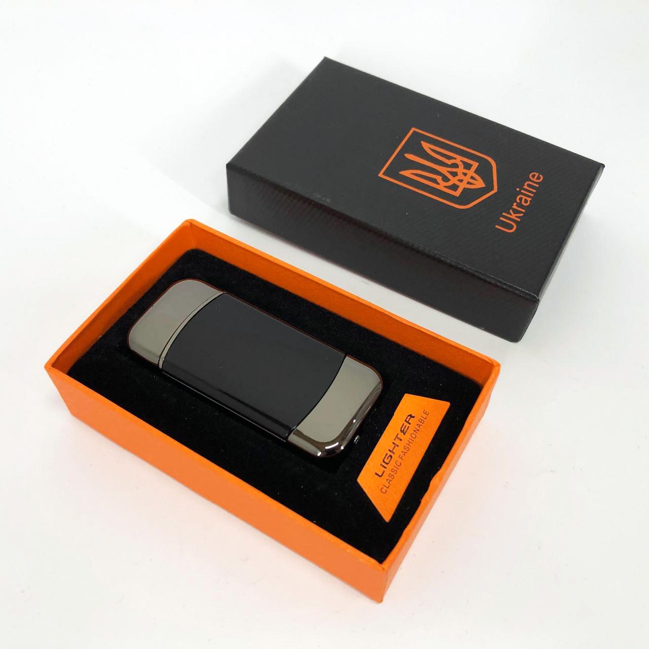 Зажигалка дуговая электроимпульсная зажигалка с USB-зарядкой Украина Lighter с зарядкой Черный (HL-439) - фото 6