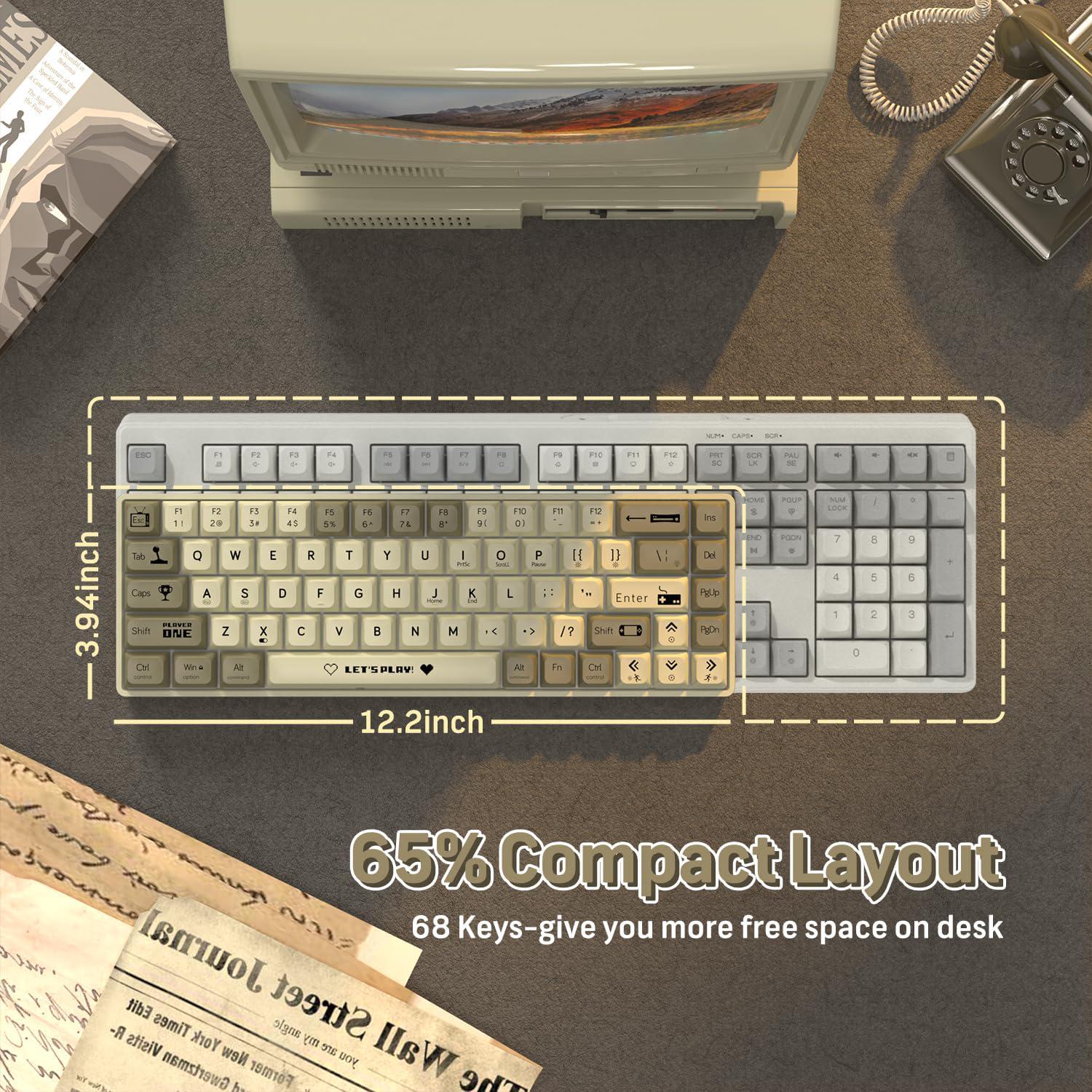 Клавиатура механическая проволока Ajazz AK680 RGB-подсветка красные светящиеся hotswap Grey - фото 9 Клавиатура механическая проволока Ajazz AK680 RGB-подсветка красные светящиеся hotswap Grey - фото 9