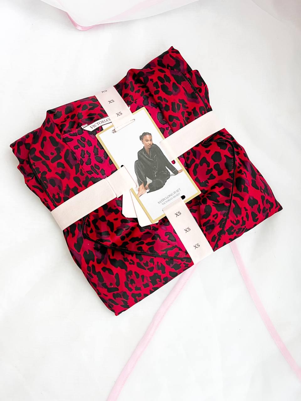 Піжама жіноча Victoria's Secret Satin Long Pajama Set сатинова S Червоний (13891177) - фото 5