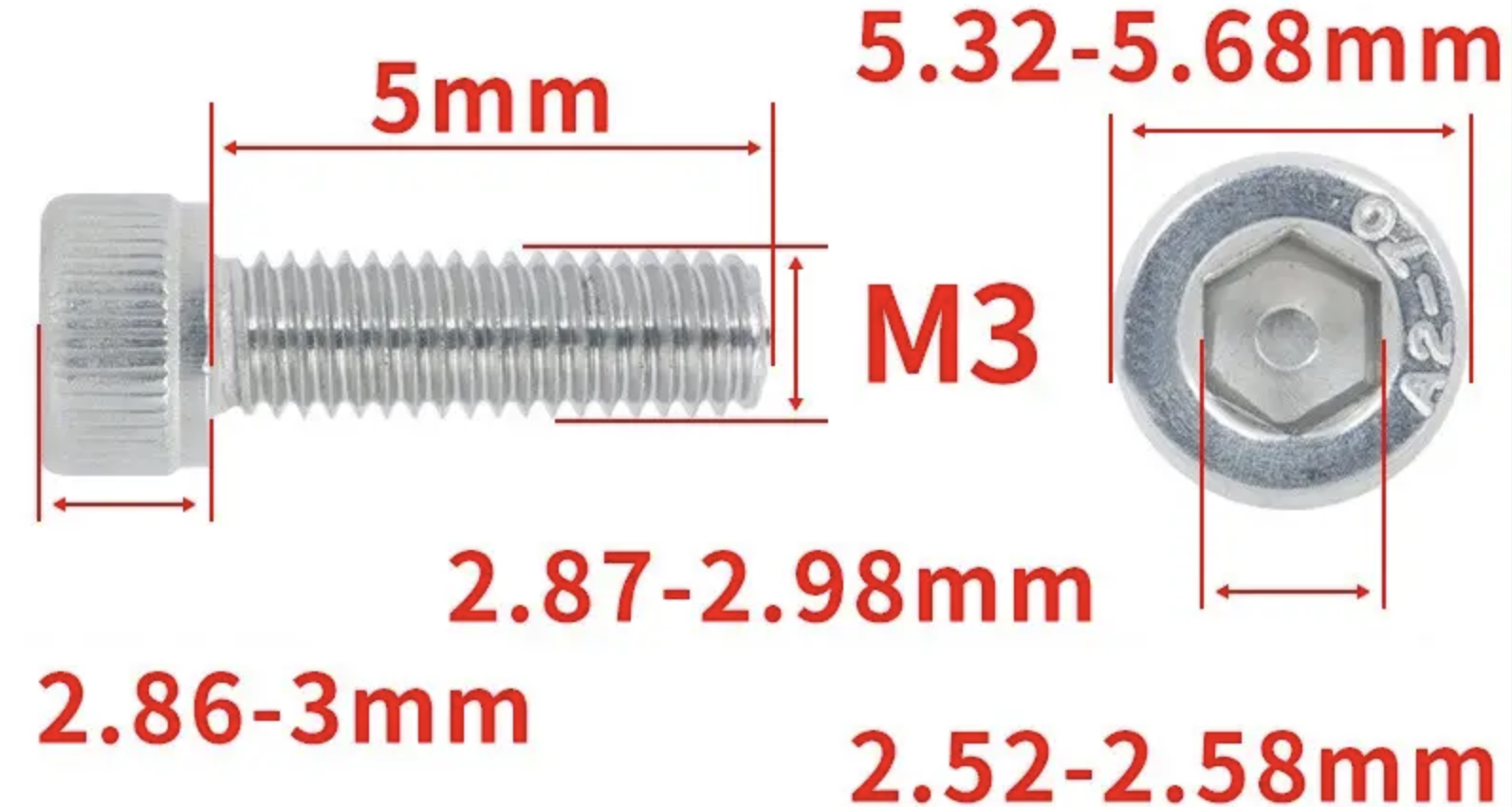 Винт с шестигранной головкой DIN912 M3x5 мм (DIN912_m3_5) - фото 2 Винт с шестигранной головкой DIN912 M3x5 мм (DIN912_m3_5) - фото 2