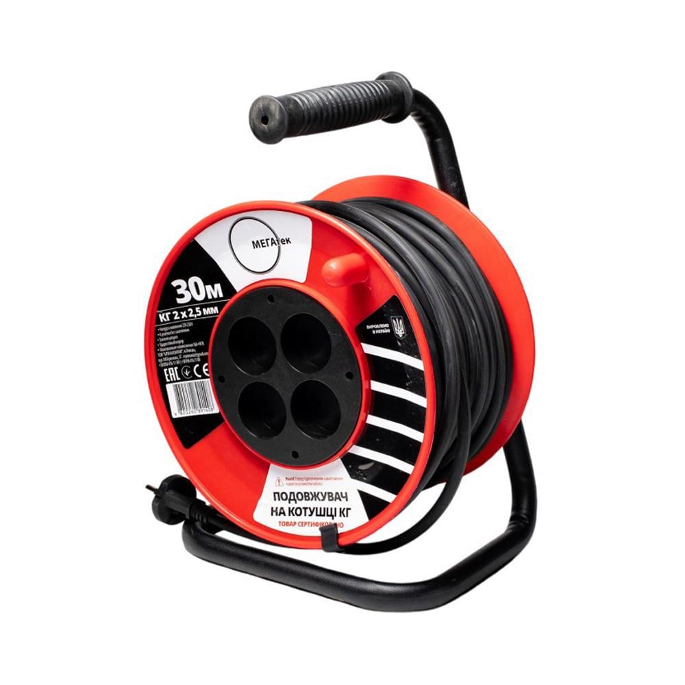 Удлинитель на катушке МЕГАтек КГ 30 м 2х2,5 мм (24757530) - фото 1 Удлинитель на катушке МЕГАтек КГ 30 м 2х2,5 мм (24757530) - фото 1