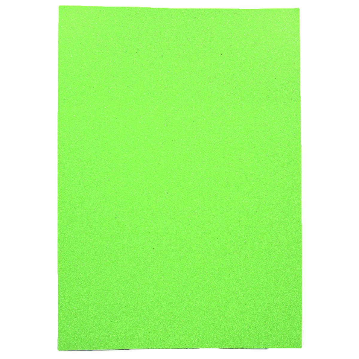 Фоаміран EVA Fluorescent Glitter HQ А4 з клеєм 1,7 мм 10 арк. в упаковці Салатовий (MTT-169664)