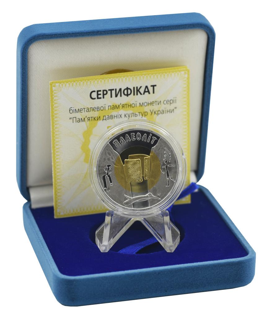 Коллекционная монета Украина 20 гривен 2000 Биметалл золото/серебро UNC Палеолит Au 916-5,74 г/AG 925-7,8 г (М04204)